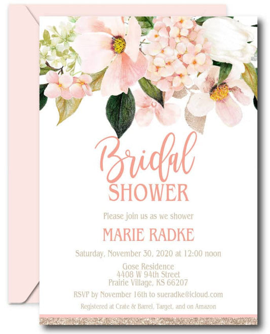 DB Party Studio Bridal Shower Miss to Mrs Beautiful Tropical Watercolor  Floral Fill-In-Style Blank Invitations with Envelopes ( Pack of 25 ) Large  5x7 Island B…
