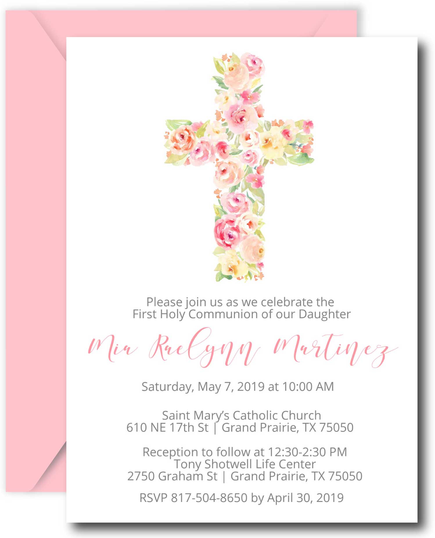 Cross First Communion Invitations – Announce It!