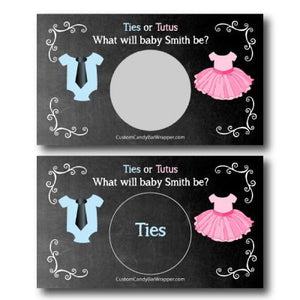 Ties Or Tutus Gender Reveal Scratch Off Cards Announce It