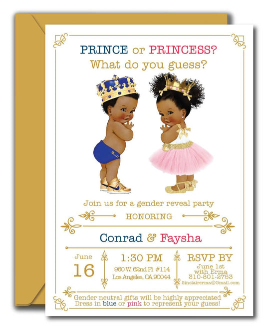 Prince or Princess Gender Reveal Water Bottle Labels - Announce It!