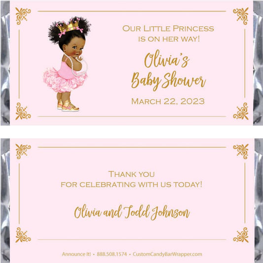 Printable Candy Bar Wrappers, Royal Little Princess Pink White Gold Crown  Baby Shower Favor Chocolate Bar Labels, Instant Download by  Printable-Party.com