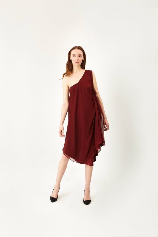 Persephone One Shoulder Draped Dress