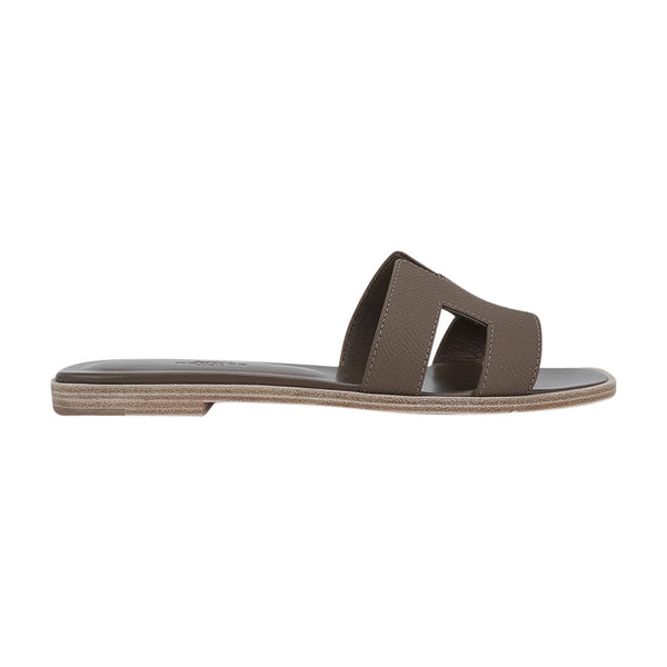 Hermes classic Oran sandals in epsom etoupe