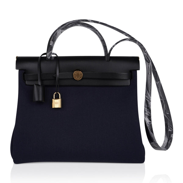 Hermes Herbag Zip Retourne 31 Blue Frida Berline/ Vache Naturelle Leat –  Mightychic