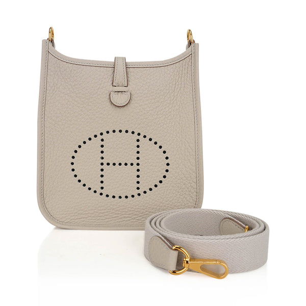 💝BNIB 💝Hermes Mini Evelyne TPM Blue Pale Clemence GHW, Luxury, Bags &  Wallets on Carousell