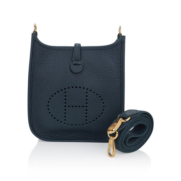 Hermes Mini Evelyne III TPM Bag Blue Sapphire & Blue Indigo with