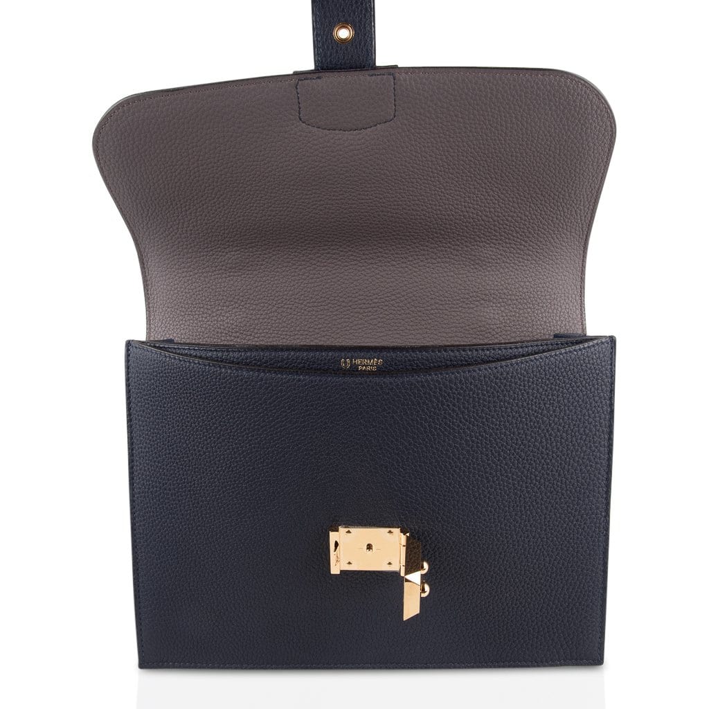 Hermes Sac A Depeche 27 Bag / Briefcase Limited Edition HSS Blue Nuit ...
