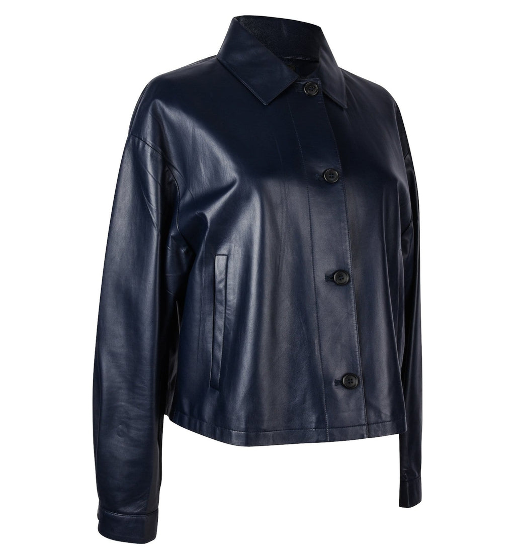 Prada Jacket Royal Navy Lambskin Feather Light 8 Mint – Mightychic