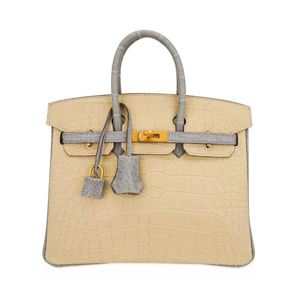 Hermès Birkin 35 Miel Porosus Crocodile Bag with Diamonds