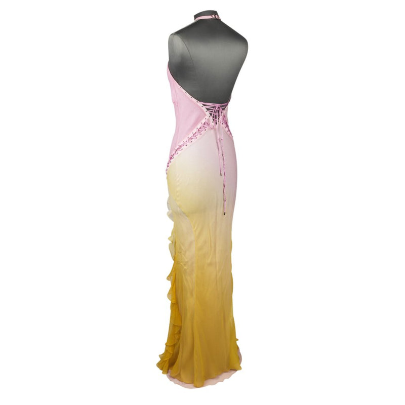 dior couture daffodil strapless gown