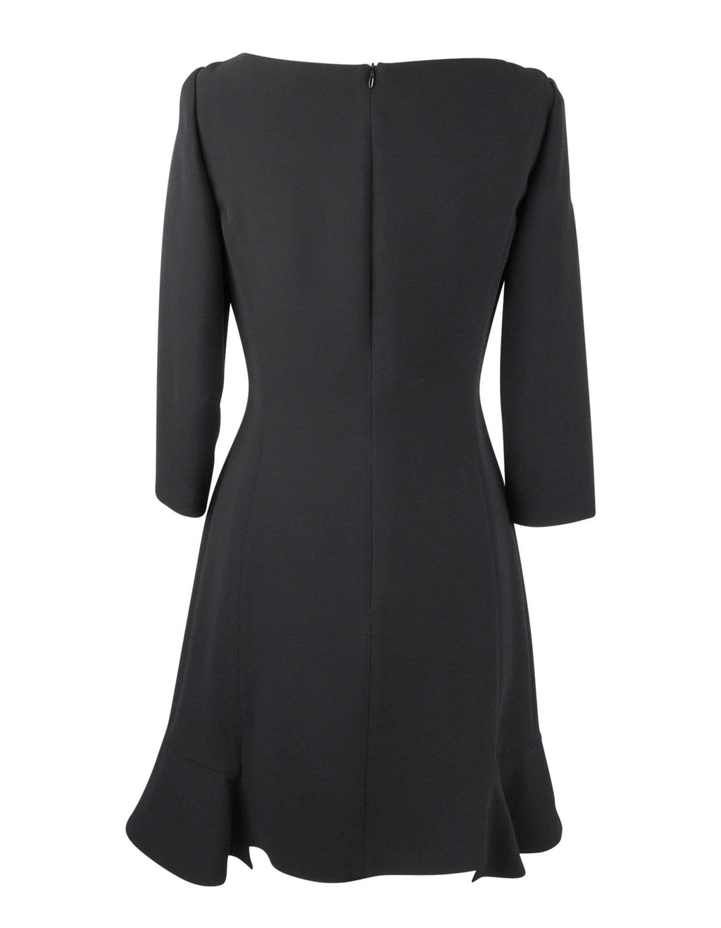 Christian Dior Black Dress Ruffle Hem 3/4 Sleeve 8 – Mightychic