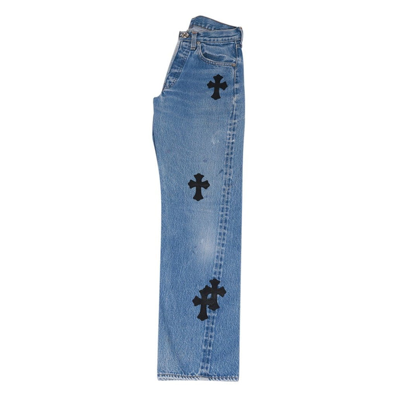 Chrome Hearts x Levi Strauss Jean Leather Crosses Sterling Silver Butt –  Mightychic