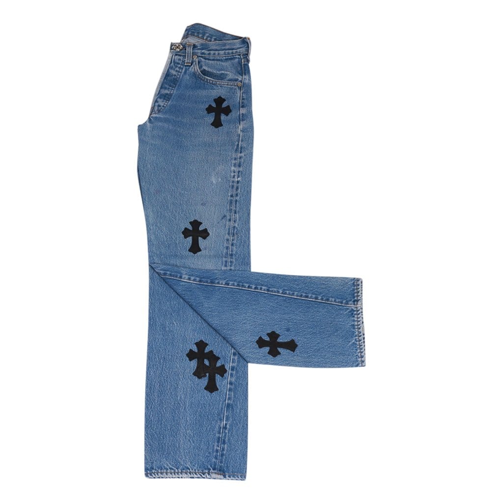 Chrome Hearts x Levi Strauss Jean Leather Crosses Sterling Silver Butt –  Mightychic