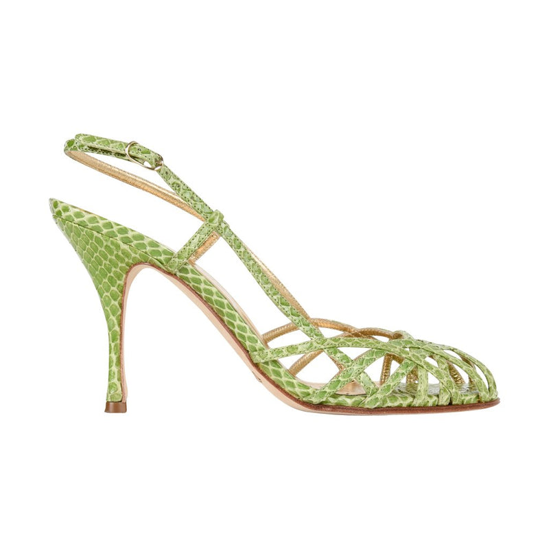 Dolce&Gabbana Shoe Green Snakeskin Strappy 37.5 / 7.5 Mint – Mightychic