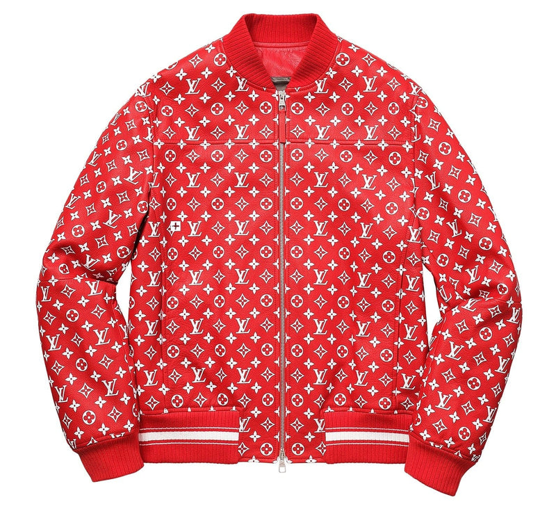 Louis Vuitton Supreme X Leather Bomber Varsity Jacket Monogram Ltd Edtn 50