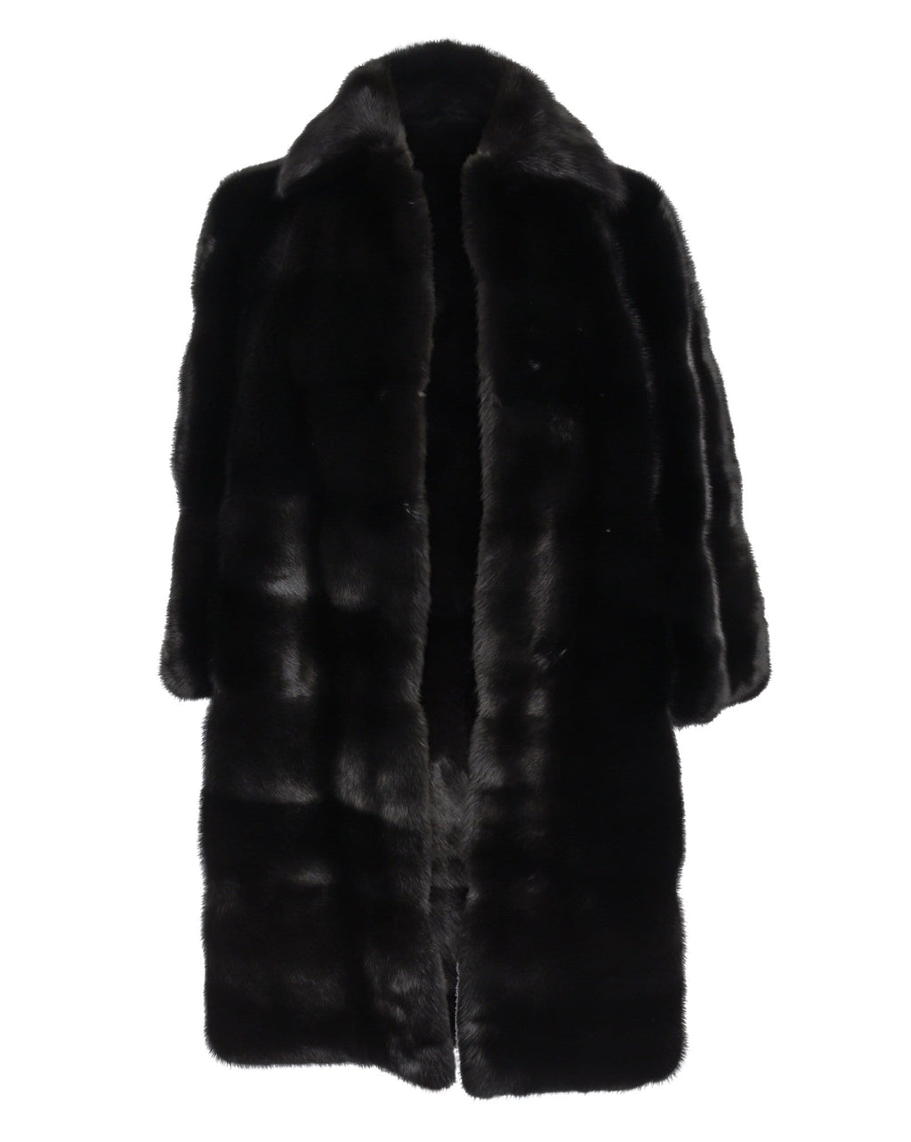 Gucci Coat Black Glossy Mink 3/4 Sleeve Knee Length 42 / Fits 6 to 8 N ...