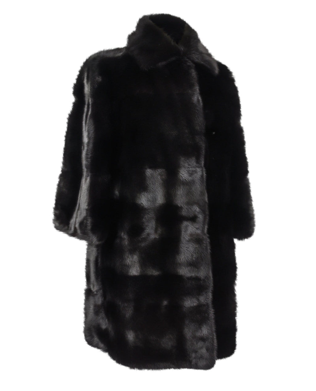 Gucci Coat Black Glossy Mink 3/4 Sleeve Knee Length 42 / Fits 6 to 8 N ...