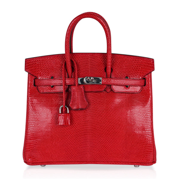 Hermes Birkin 35 Rouge H Porosus Lisse Shiny Palladium