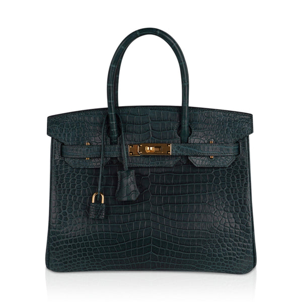 Hermes Birkin 30 Bag Black Porosus Crocodile with Gold Hardware – Mightychic