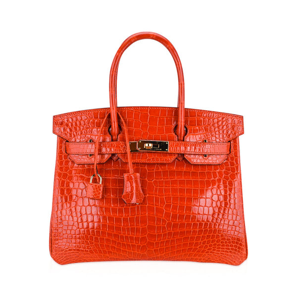 Hermès Birkin 30 Vert Emeraude Crocodile Porosus Lisse Gold