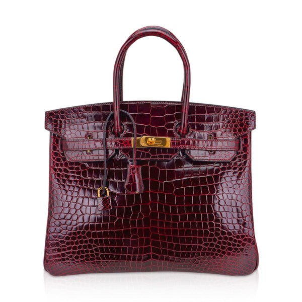 Hermes Kelly Bag Alligator Leather Gold Hardware In Red