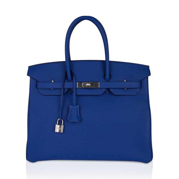 Hermes Verso Birkin 30 Bag Blue Zanzibar & Malachite Togo Leather with –  Mightychic