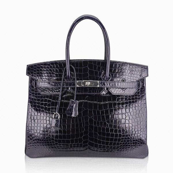 Hermès 35cm Matte Fauve Porosus Crocodile Birkin Bag with
