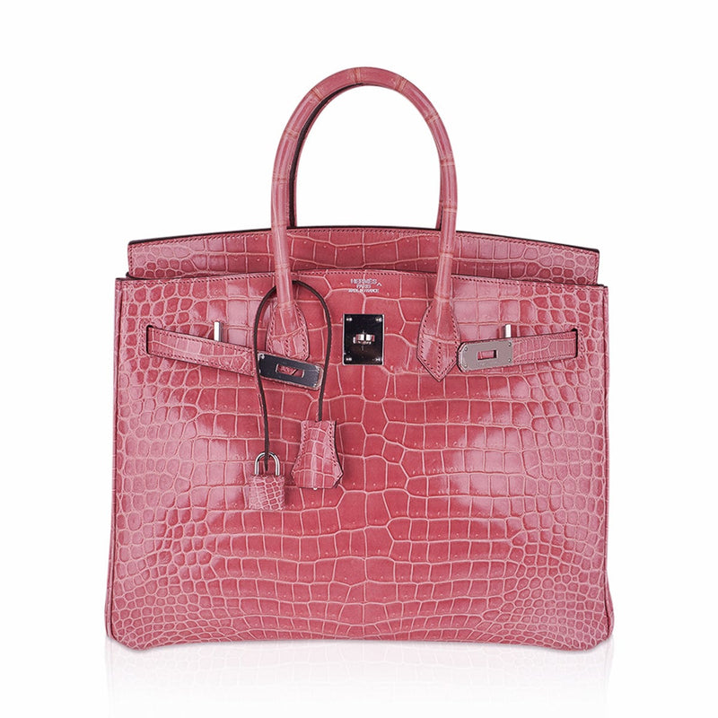 Hermes Birkin 35 Bag 5P Bubblegum Pink Matte Alligator Palladium