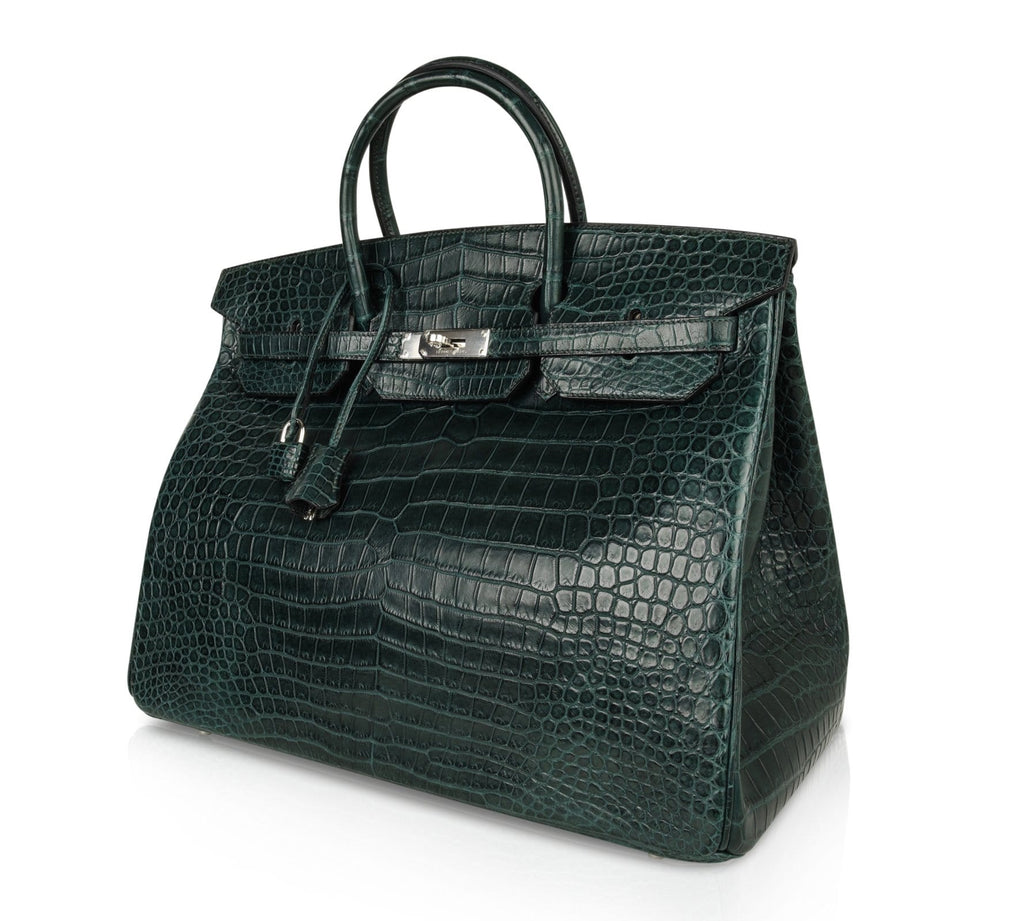 BIRKIN 40 Hermes bag VERT FONCE matte 