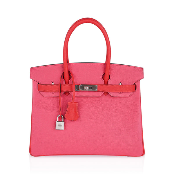 Hermes Birkin 30 Bag Rose Pourpre Pink Ostrich Palladium Hardware –  Mightychic