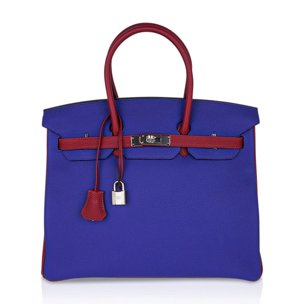 Hermes Birkin 35 Bag Blue de France Togo Leather Palladium Hardware –  Mightychic