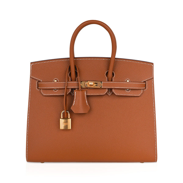 Hermes Special Order (HSS) Birkin Sellier 25 Craie and Black Epsom Gold Hardware Ivory/Black Madison Avenue Couture