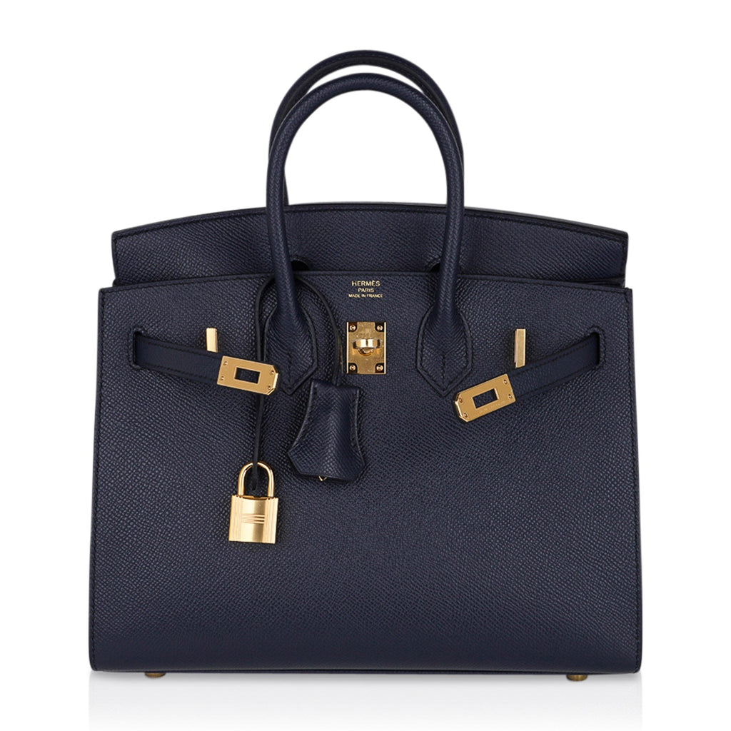 Hermes Birkin 25 Sellier Bag Bleu Indigo Gold Hardware Epsom Leather N ...