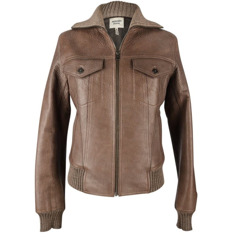 hermes leather bomber jacket