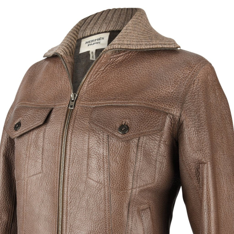 hermes leather bomber jacket