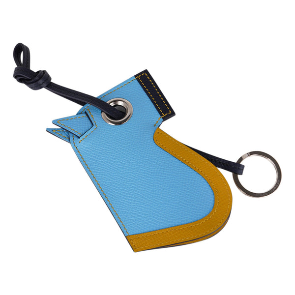 Hermes Camail Key Ring- Gold/Celeste/Capucine 072032CK AI 3609093880352 -  Handbags - Jomashop