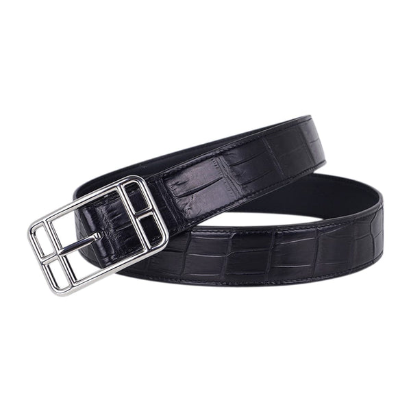 LOUIS VUITTON Louis Vuitton Sun Tulle LV Autograph Belt M0187 Notation Size  100/40 Leather Black Silver Hardware Logo Buckle