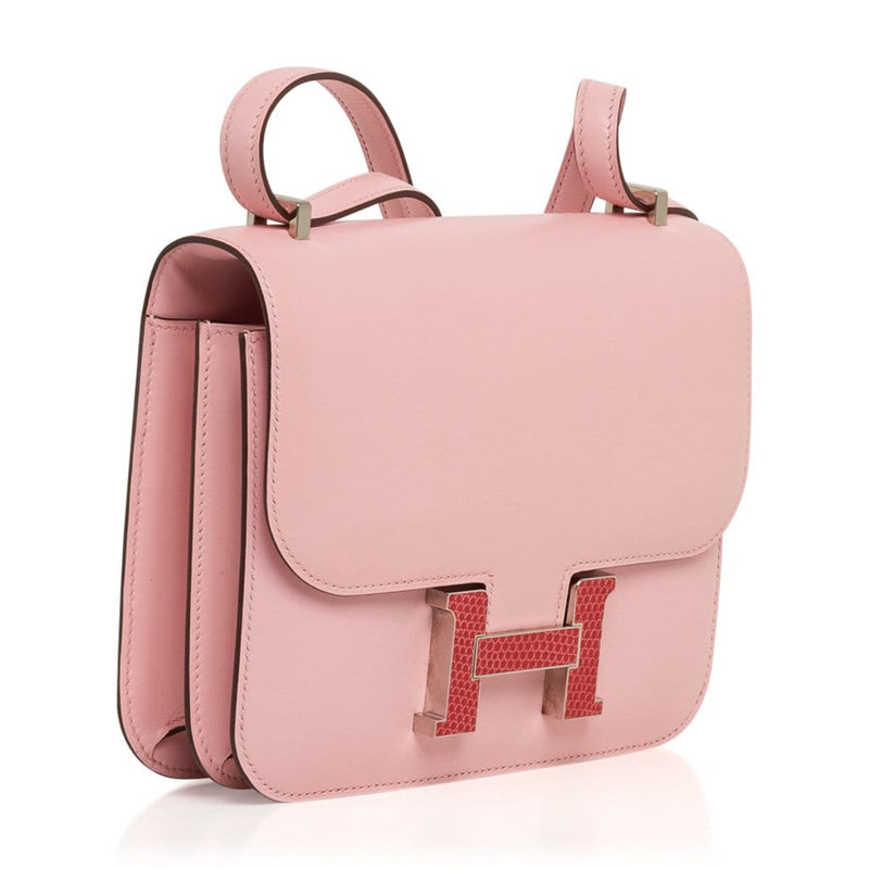 Hermes Constance 18 Mini Bag Rose Sakura Tadelakt Bougainvillea Lizard –  Mightychic