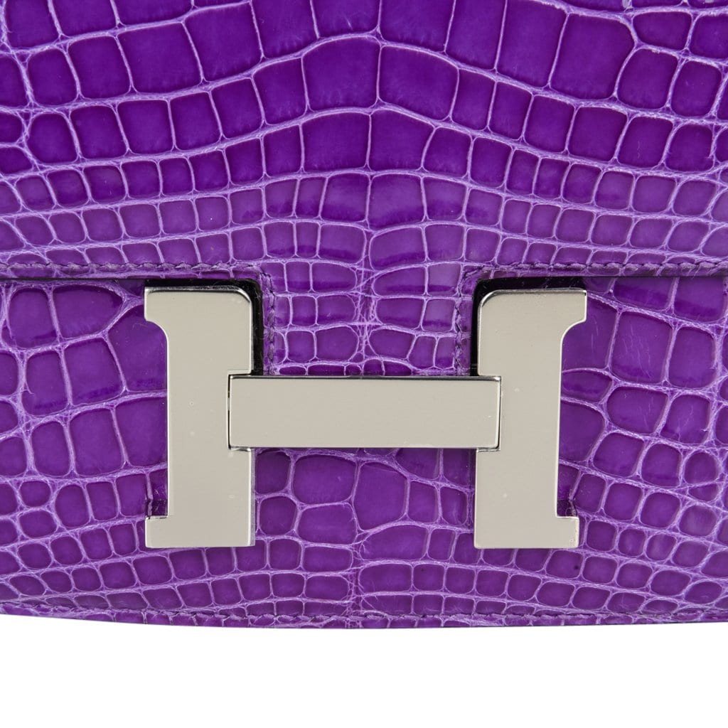 Hermes Constance 18 Bag Rare Ultra Violet Alligator Palladium – Mightychic