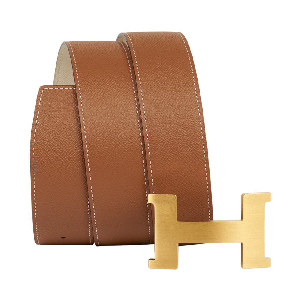 Hermes Belt Constance 42mm Gold / Craie 