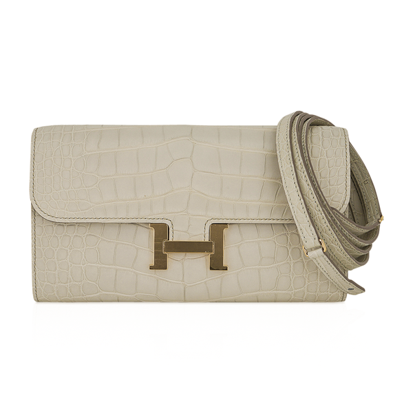 Hermès Kelly To Go Wallet Beton Matte Alligator Gold Hardware