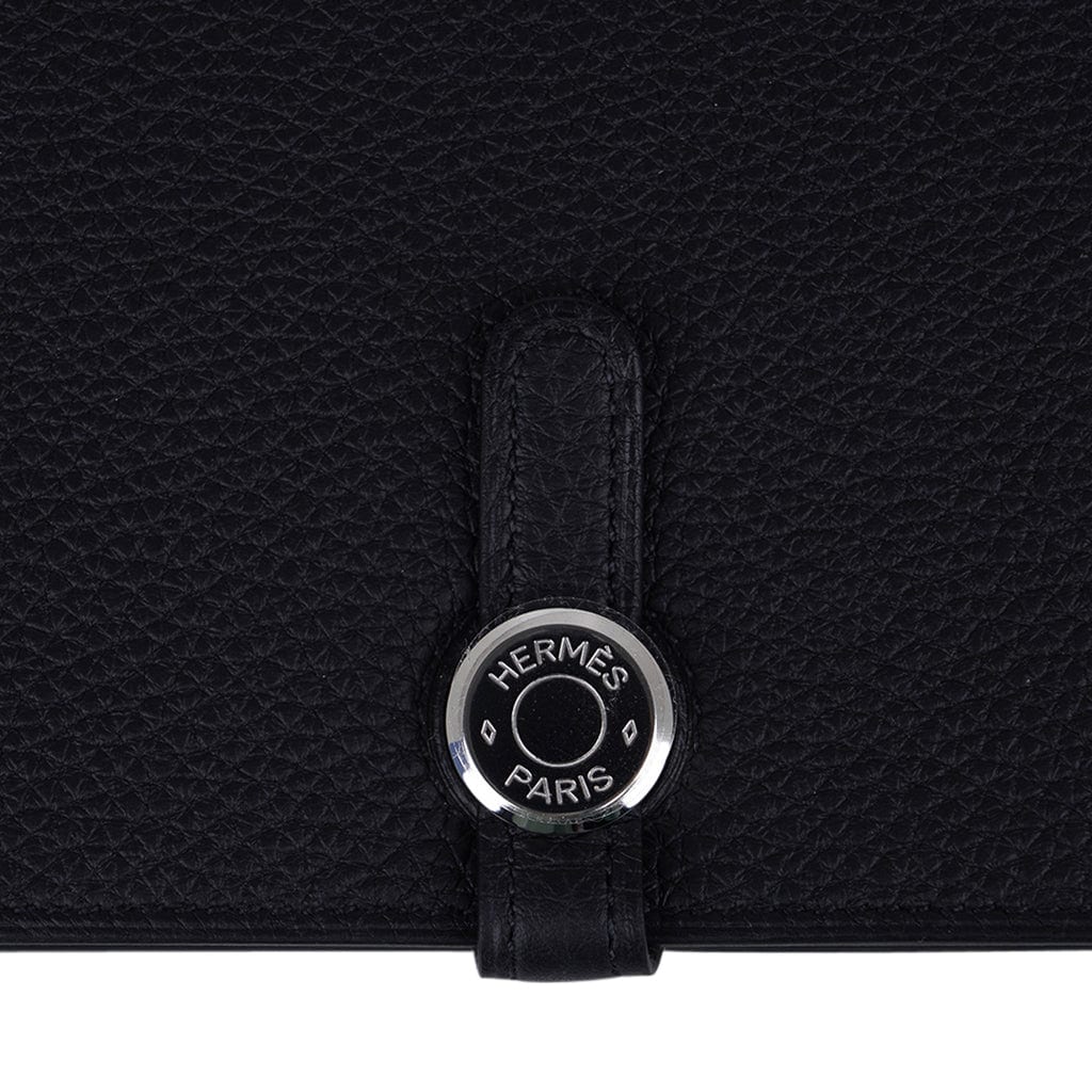 Hermes Dogon Duo Wallet Black Togo Palladium Hardware – Mightychic