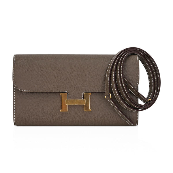 Hermes Mauve Sylvestre Epsom Palladium Constance Slim Wallet - Yoogi's  Closet