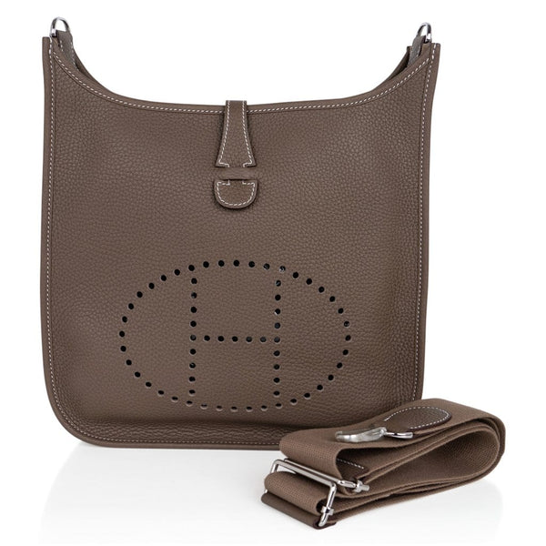 Hermes Lindy 30 Bag Coveted Etoupe Clemence Leather Palladium – Mightychic