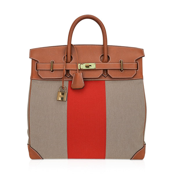 Hermès - Rouge H Box Haut à Courroies HAC Birkin 60