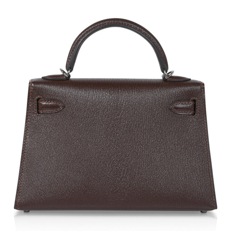 Hermes Kelly 20 Bi-Color Mini Sellier Bag Havane / Etrusque Chevre Pal ...