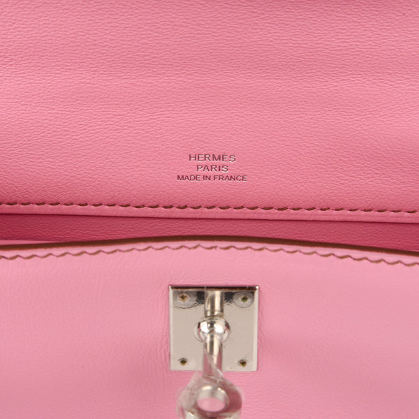 Hermes Kelly Danse Bag 5P Pink Swift Palladium