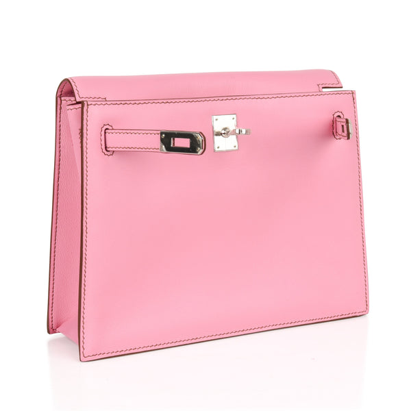 Hermes Kelly Danse Bag 5P Pink Swift Palladium