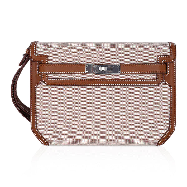 Hermes Kelly Depeches Pouch Vache Liegee 25 Brown 221769273