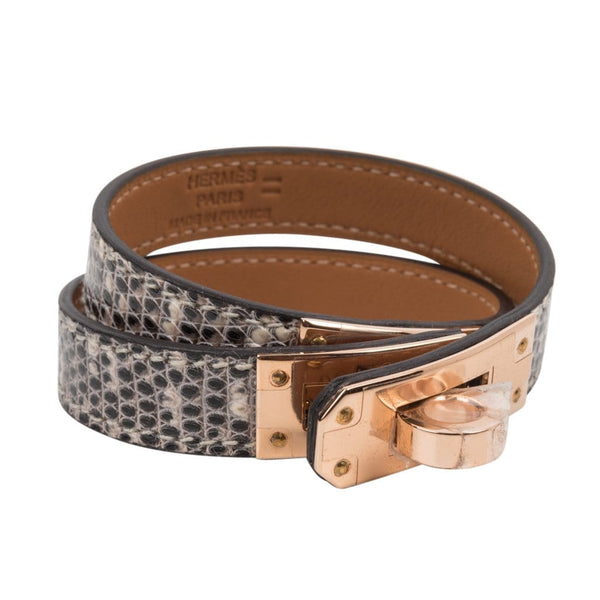 Hermès Gold Ombre Collier De Chien Cdc Lizard Skin Leather Bracelet Golden  ref.575204 - Joli Closet